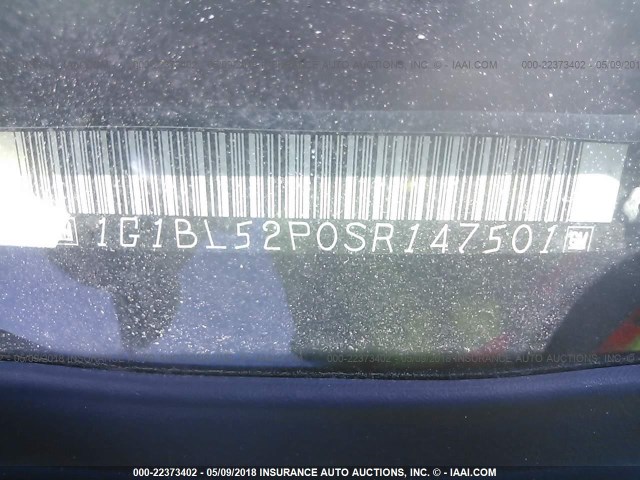 1G1BL52P0SR147501 - 1995 CHEVROLET CAPRICE / IMPALA CLASSIC/SS BLUE photo 9