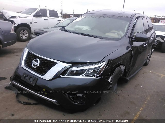 5N1AR2MM6EC651959 - 2014 NISSAN PATHFINDER S/SV/SL/PLATINUM GRAY photo 2