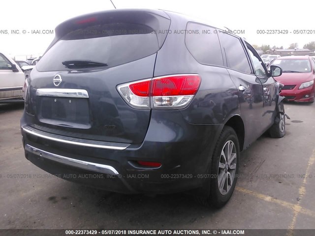 5N1AR2MM6EC651959 - 2014 NISSAN PATHFINDER S/SV/SL/PLATINUM GRAY photo 4