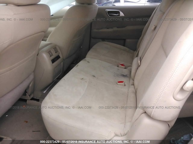 5N1AR2MM6EC651959 - 2014 NISSAN PATHFINDER S/SV/SL/PLATINUM GRAY photo 8