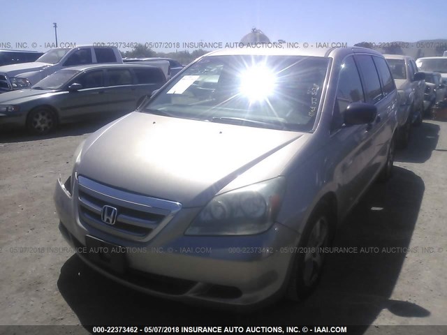 5FNRL38256B046312 - 2006 HONDA ODYSSEY LX GOLD photo 2