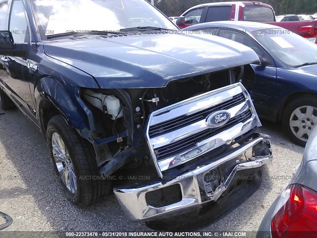 1FTEW1EF5GKE69767 - 2016 FORD F150 SUPERCREW BLUE photo 6