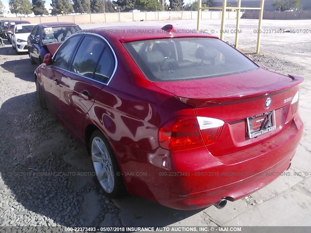 WBAVB73578VH24251 - 2008 BMW 335 I RED photo 3