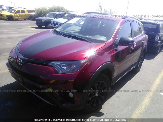 2T3RFREV9JW748094 - 2018 TOYOTA RAV4 ADVENTURE/XLE 红色 照片 2