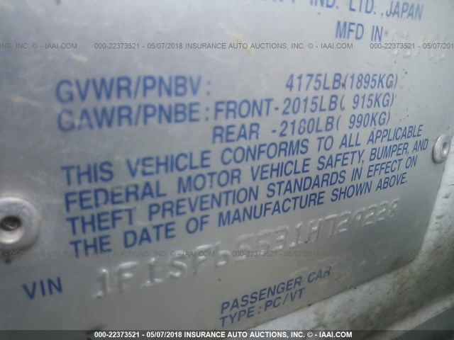 JF1SF65531H729228 - 2001 SUBARU FORESTER S Ağ foto 9