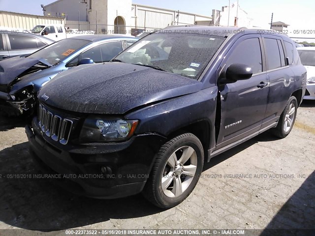 1C4NJCBB4ED827941 - 2014 JEEP COMPASS SPORT BLUE photo 2