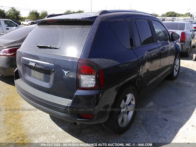 1C4NJCBB4ED827941 - 2014 JEEP COMPASS SPORT BLUE photo 4