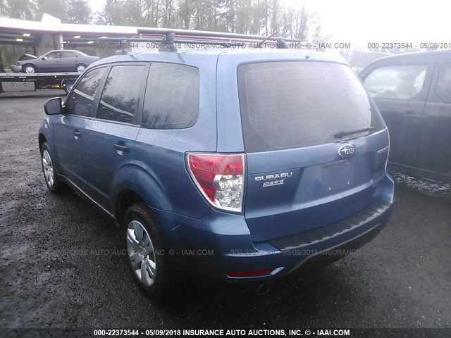 JF2SH61609H763787 - 2009 SUBARU FORESTER 2.5X BLUE photo 3