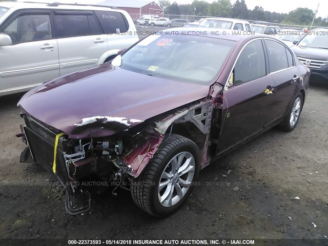 KMHGC4DD4CU197841 - 2012 HYUNDAI GENESIS 3.8L MAROON photo 2