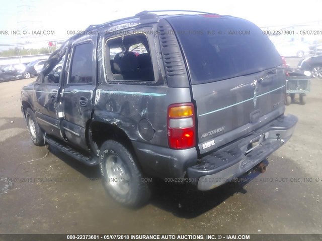 1GNEK13T91J308430 - 2001 CHEVROLET TAHOE K1500 GRAY photo 3