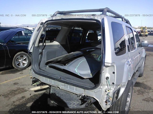 5N1ED28YX4C610424 - 2004 NISSAN XTERRA XE/SE SILVER photo 6