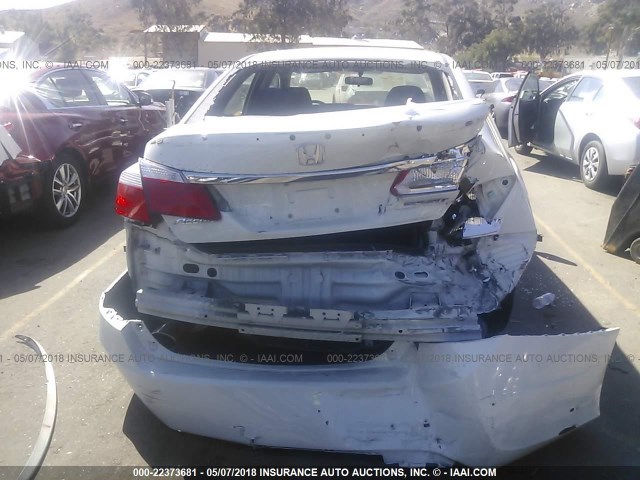 1HGCR2F50EA214605 - 2014 HONDA ACCORD SPORT WHITE photo 6