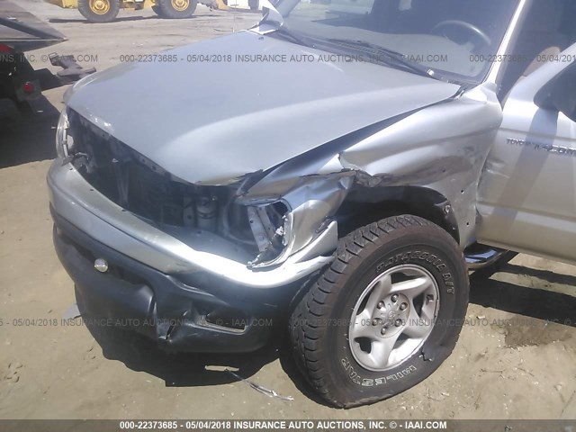 5TEHN72N61Z776253 - 2001 TOYOTA TACOMA DOUBLE CAB ვერცხლისფერი ფოტო 6
