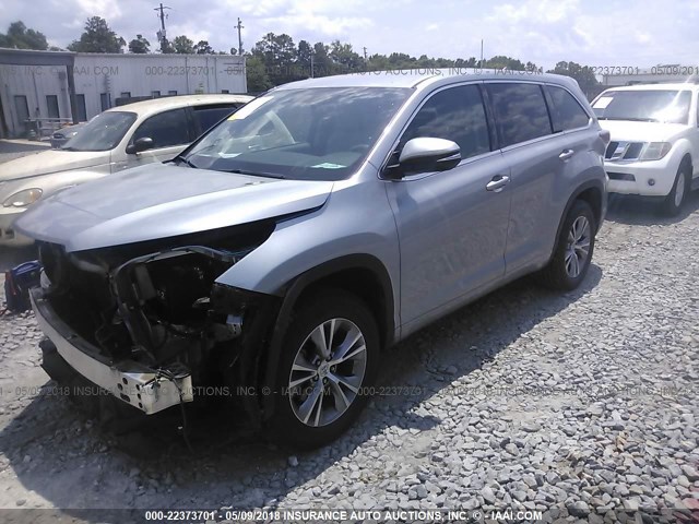 5TDZKRFH0FS074740 - 2015 TOYOTA HIGHLANDER LE/LE PLUS Light Blue photo 2