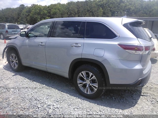 5TDZKRFH0FS074740 - 2015 TOYOTA HIGHLANDER LE/LE PLUS Light Blue photo 3