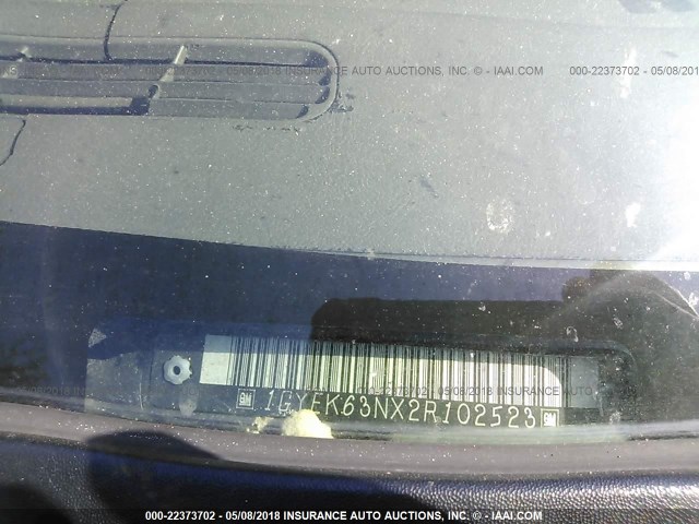 1GYEK63NX2R102523 - 2002 CADILLAC ESCALADE LUXURY შავი ფოტო 9