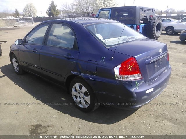 KNAFE121385541515 - 2008 KIA SPECTRA EX/LX/SX BLUE photo 3