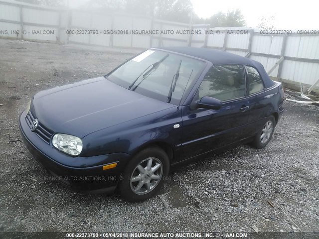 3VWDC21V21M815696 - 2001 VOLKSWAGEN CABRIO GLX ლურჯი ფოტო 2