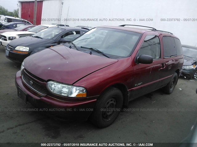 4N2XN11T4YD809324 - 2000 NISSAN QUEST SE/GLE/GXE MAROON photo 2