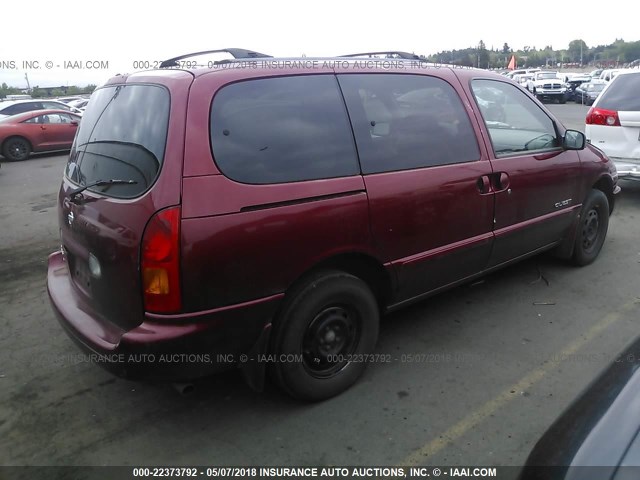 4N2XN11T4YD809324 - 2000 NISSAN QUEST SE/GLE/GXE MAROON photo 4