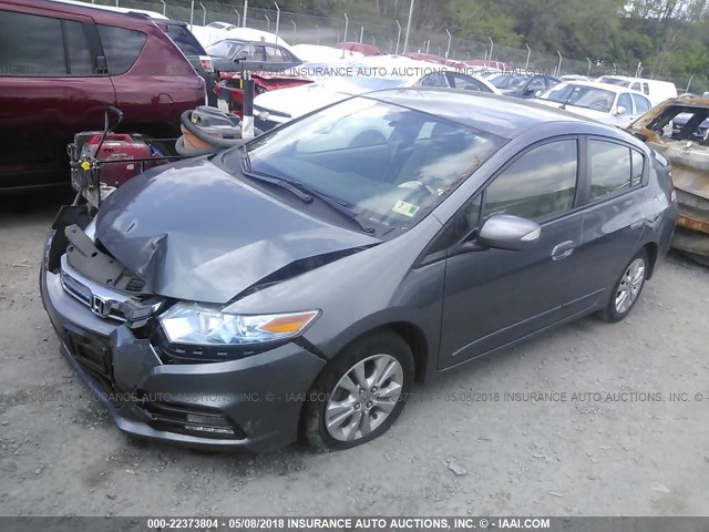 JHMZE2H78DS001119 - 2013 HONDA INSIGHT EX GRAY photo 2