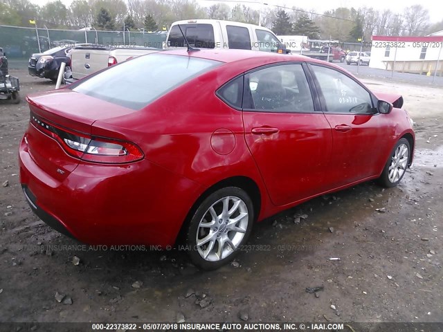 1C3CDFBA9DD343192 - 2013 DODGE DART SXT RED photo 4