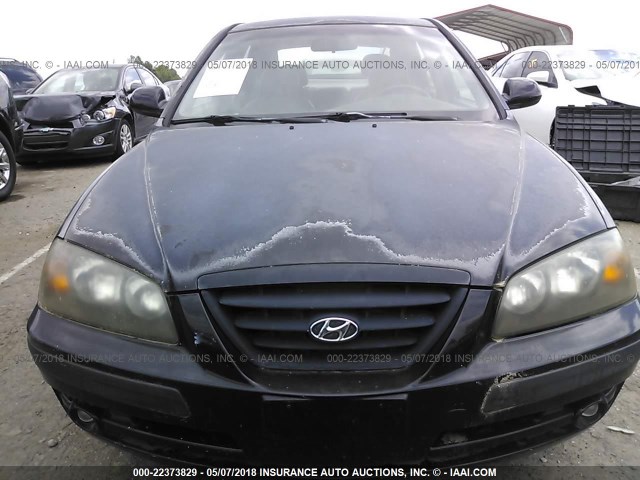 KMHDN56D24U121648 - 2004 HYUNDAI ELANTRA GLS/GT BLACK photo 6