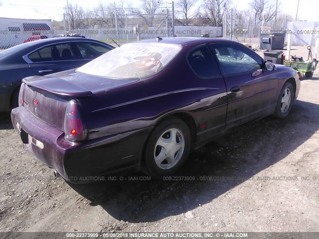 2G1WX12K249238673 - 2004 CHEVROLET MONTE CARLO SS იასამნისფერი ფოტო 4