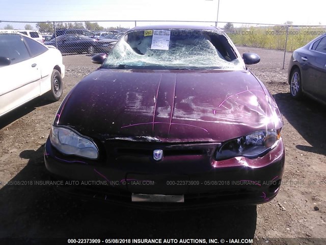 2G1WX12K249238673 - 2004 CHEVROLET MONTE CARLO SS იასამნისფერი ფოტო 6