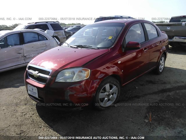 KL1TD56638B143350 - 2008 CHEVROLET AVEO LS RED photo 2