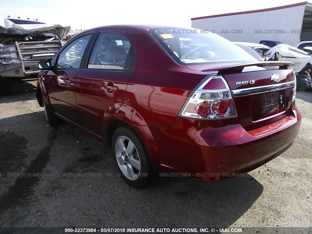 KL1TD56638B143350 - 2008 CHEVROLET AVEO LS RED photo 3