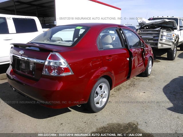 KL1TD56638B143350 - 2008 CHEVROLET AVEO LS RED photo 4