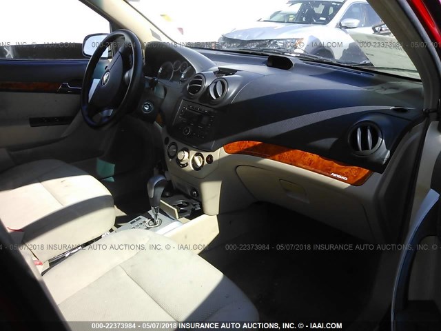 KL1TD56638B143350 - 2008 CHEVROLET AVEO LS RED photo 5