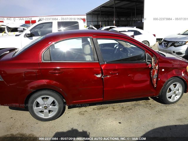 KL1TD56638B143350 - 2008 CHEVROLET AVEO LS RED photo 6