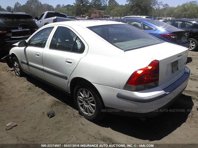 YV1RS61T132256129 - 2003 VOLVO S60 WHITE photo 3