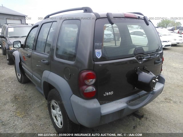 1J4GK48K85W704175 - 2005 JEEP LIBERTY SPORT 灰色 照片 3