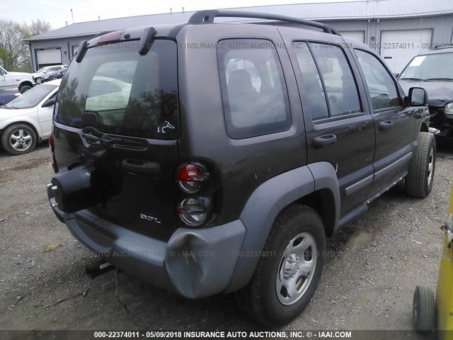 1J4GK48K85W704175 - 2005 JEEP LIBERTY SPORT GRAY photo 4