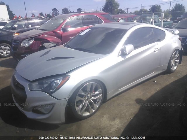 KMHHU6KJXDU112556 - 2013 HYUNDAI GENESIS COUPE 3.8L SILVER photo 2