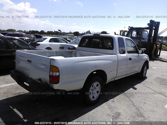 5TEVL52NX4Z395104 - 2004 TOYOTA TACOMA XTRACAB SILVER photo 4