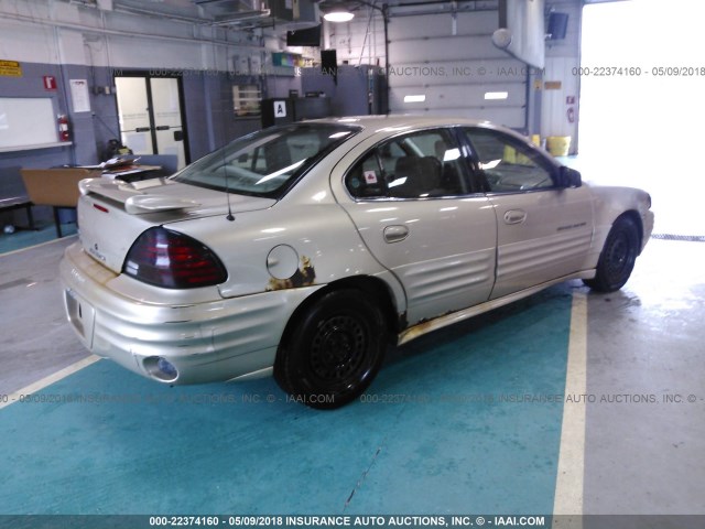 1G2NE52T31M576126 - 2001 PONTIAC GRAND AM SE GOLD photo 4