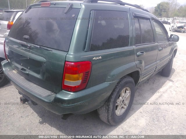 1J4GW68SXXC645666 - 1999 JEEP GRAND CHEROKEE LIMITED GREEN photo 4