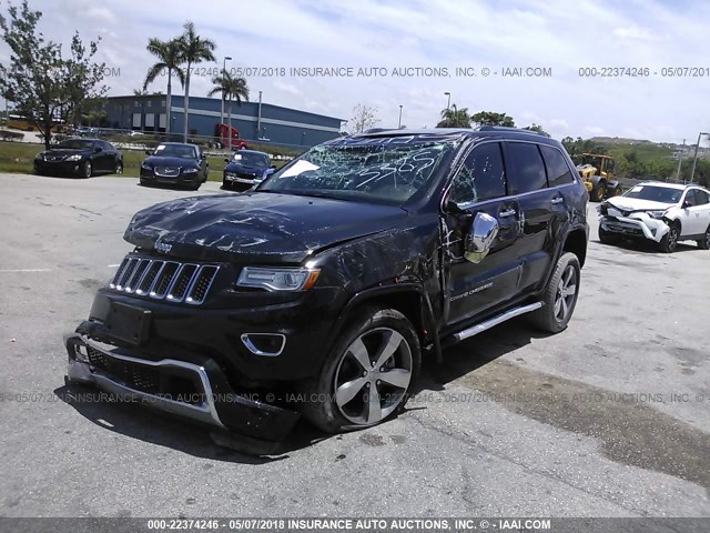 1C4RJFCM8FC713385 - 2015 JEEP GRAND CHEROKEE OVERLAND BLACK photo 2