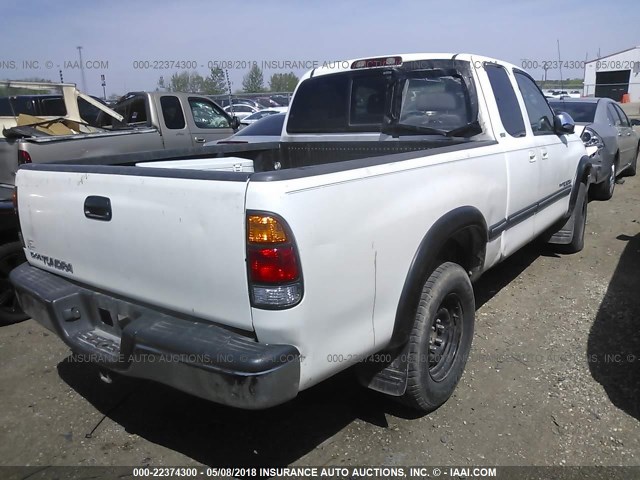 5TBRN34161S190763 - 2001 TOYOTA TUNDRA ACCESS CAB SR5 WHITE photo 4