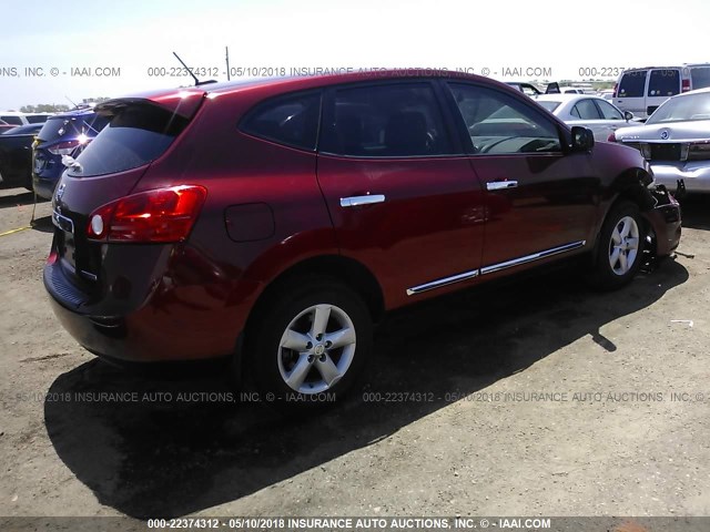 JN8AS5MT1CW258940 - 2012 NISSAN ROGUE S/SV RED photo 4
