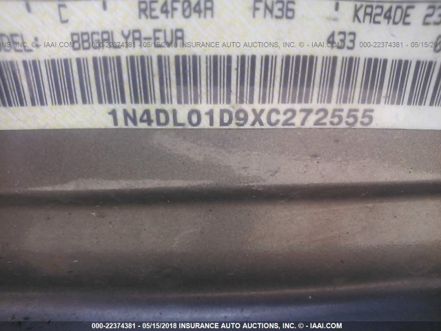 1N4DL01D9XC272555 - 1999 NISSAN ALTIMA XE/GXE/SE/GLE BROWN photo 9