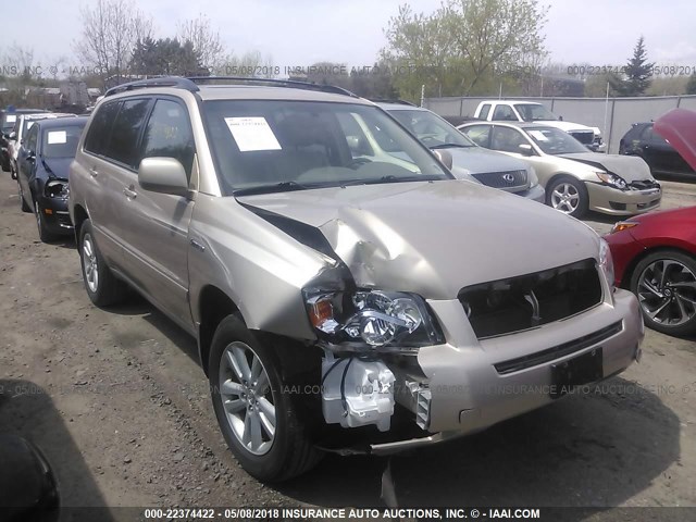 JTEEW21A060010698 - 2006 TOYOTA HIGHLANDER HYBRID BEIGE photo 1