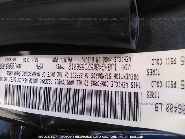 1J8HG48K57C556012 - 2007 JEEP COMMANDER GRAY photo 9