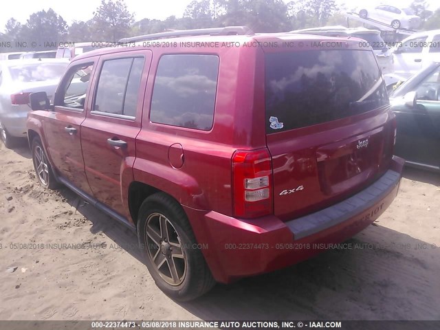 1J8FF28W18D796199 - 2008 JEEP PATRIOT SPORT BURGUNDY photo 3