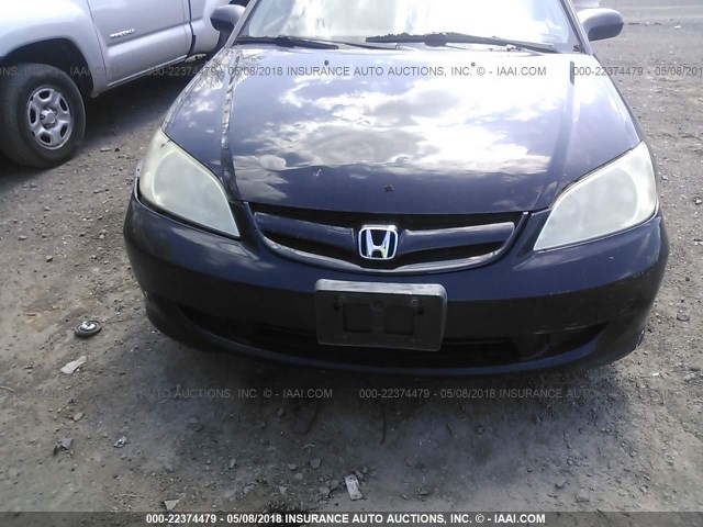 2HGES16385H512309 - 2005 HONDA CIVIC DX VP BLACK photo 6