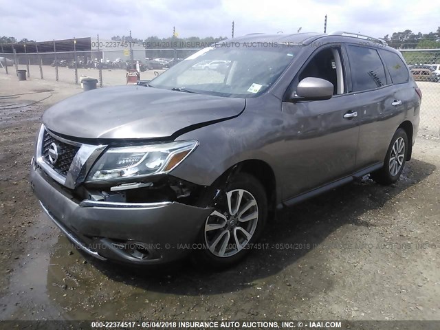 5N1AR2MN5DC668517 - 2013 NISSAN PATHFINDER S/SV/SL/PLATINUM BROWN photo 2